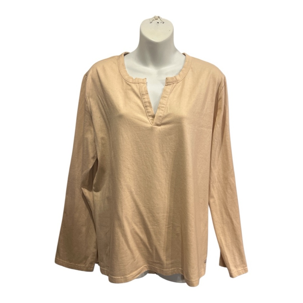 Copper Fit Chic Beige Long Sleeve top size large
